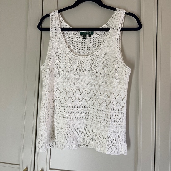Ralph Lauren Crochet Top Large - Picture 1 of 6